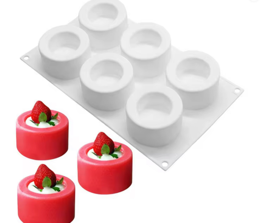 6 Cavity Round Mousse Cake Mould