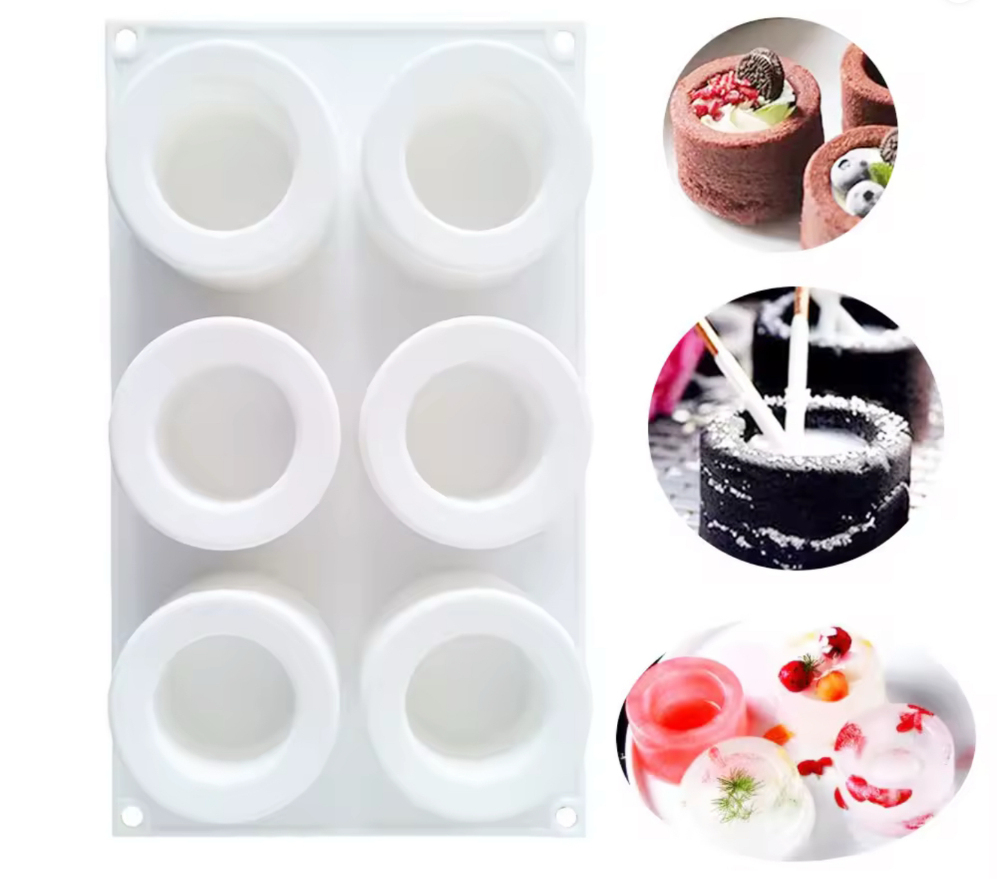 6 Cavity Round Mousse Cake Mould