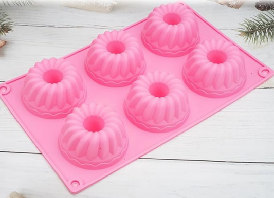 6 Cavity Mini Fluted Chiffon Mould